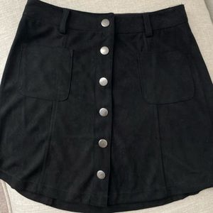 Black Velvet High Waisted Skirt